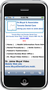 Dr. Muyal Dentistry Mobile Website on iPhone